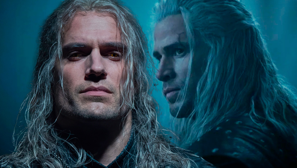 Henry Cavill e Liam Hemsworth como o bruxo Geralt de Rivia