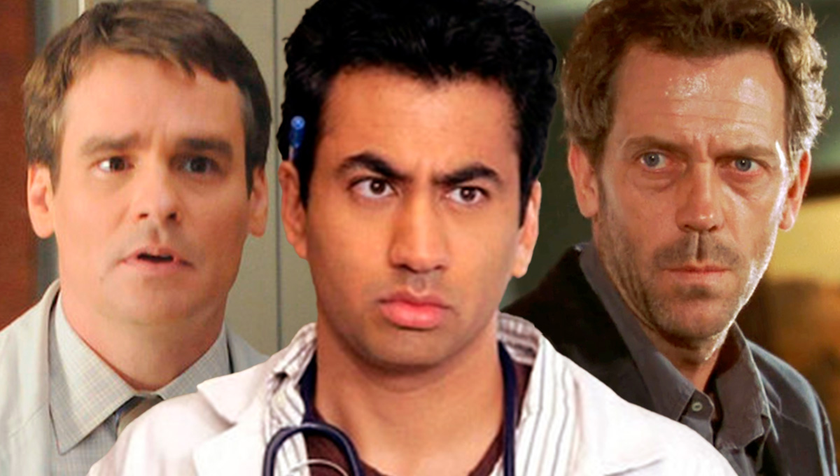 Kal Penn como o doutor Lawrence Kutner ao lado de House e Wilson