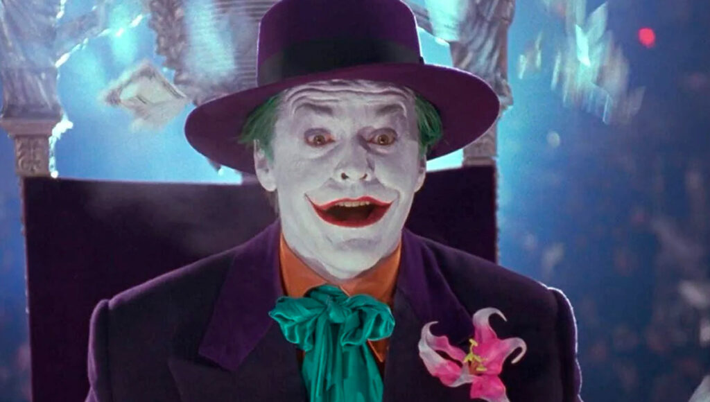 Jack Nicholson como o personagem Coringa