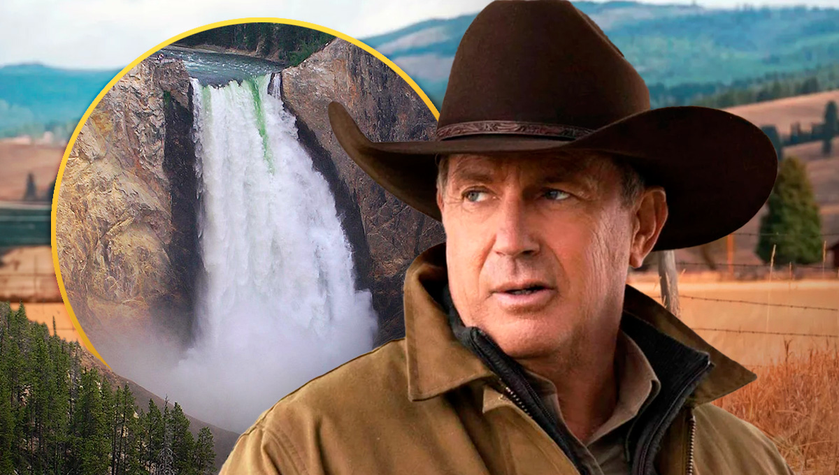 Imagem customizada com o rio Yellowstone e o ator Kevin Costner