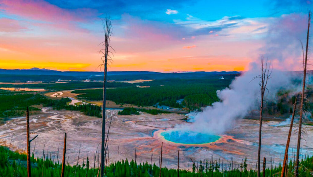 O parque nacional de Yellowstone