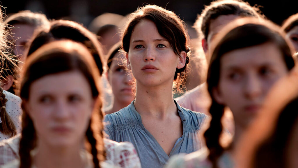 A atriz Jennifer Lawrence em Jogos Vorazes